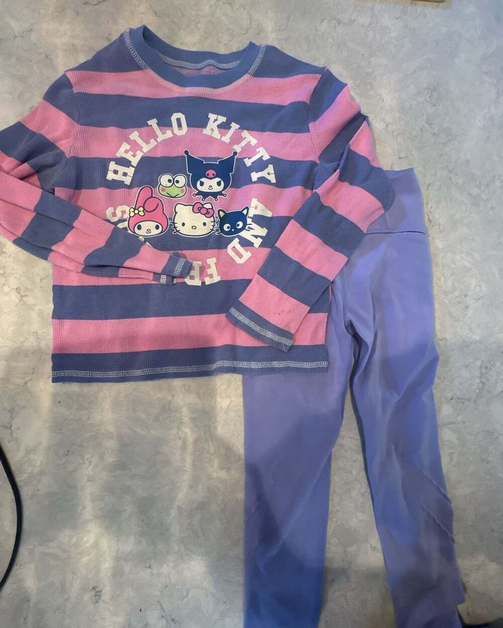 Bundle Sanrio Hello Kitty And Friends Striped Crewneck henley and matching leggi